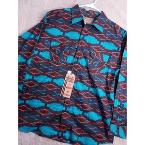 NEW Panhandle Shirt Men Extra Large Aztec Tribal Sawtooth Tuf Cooper Performance